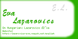 eva lazarovics business card